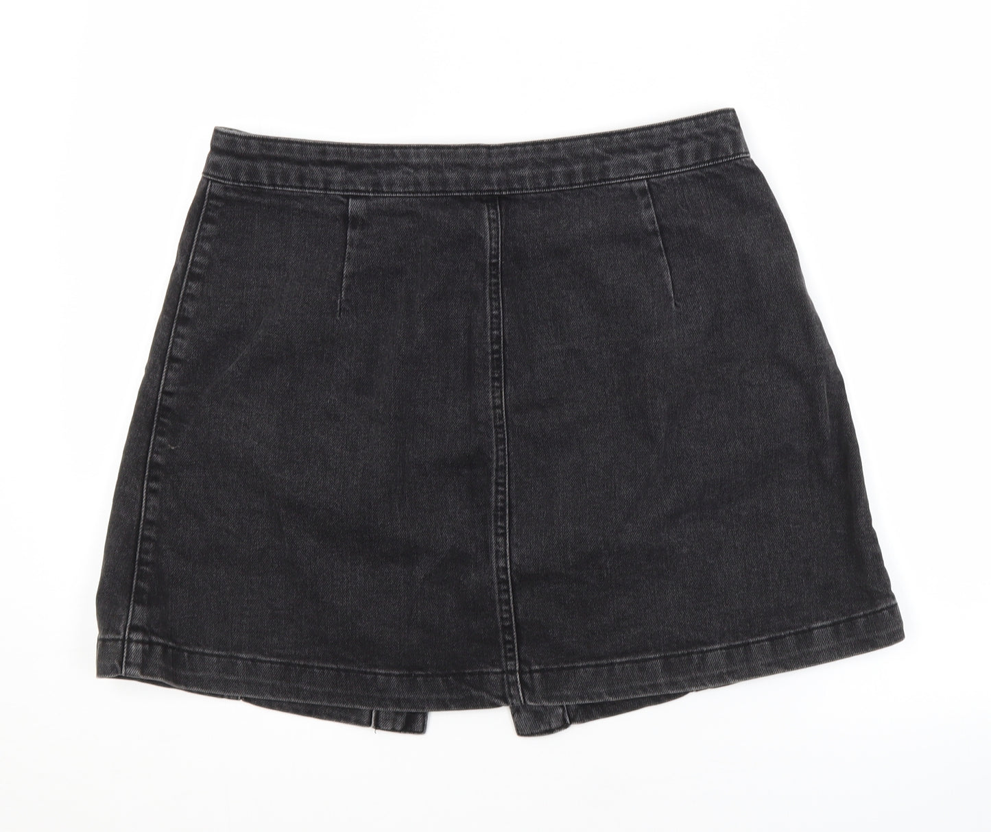 Topshop Womens Grey  Cotton A-Line Skirt Size 12