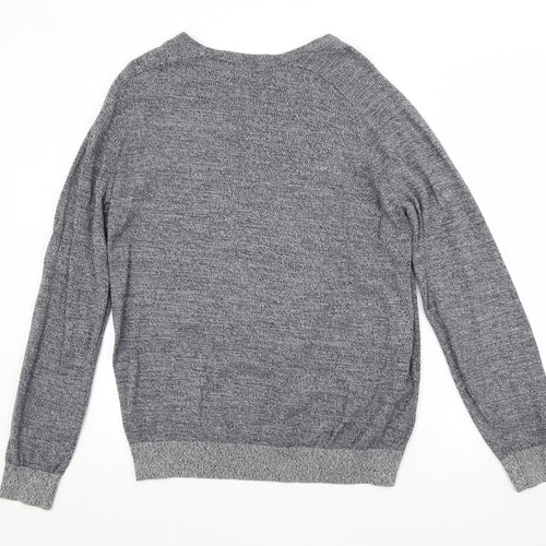 George Mens Blue Crew Neck  Cotton Pullover Jumper Size L