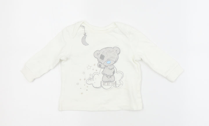 George Baby White  Cotton Pullover Jumper Size 3-6 Months