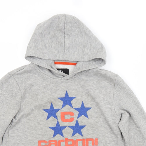 Carbrini Boys Grey  Polyester Pullover Hoodie Size 10-11 Years