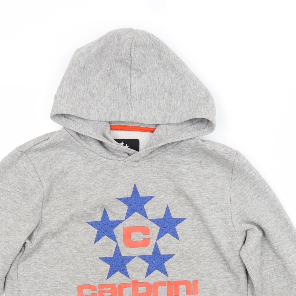 Carbrini Boys Grey  Polyester Pullover Hoodie Size 10-11 Years