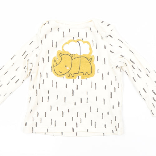 F&F Baby White Spotted Cotton Basic T-Shirt Size 3-6 Months