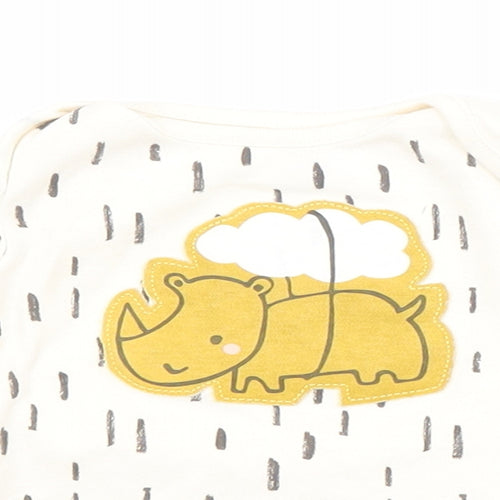 F&F Baby White Spotted Cotton Basic T-Shirt Size 3-6 Months