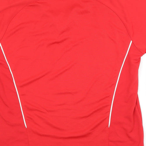 Preworn Mens Red  Polyester Jersey Casual Size 38 Collared