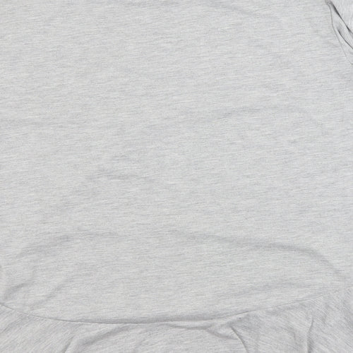 Papaya Womens Grey  Polyester Basic Blouse Size 8 Crew Neck