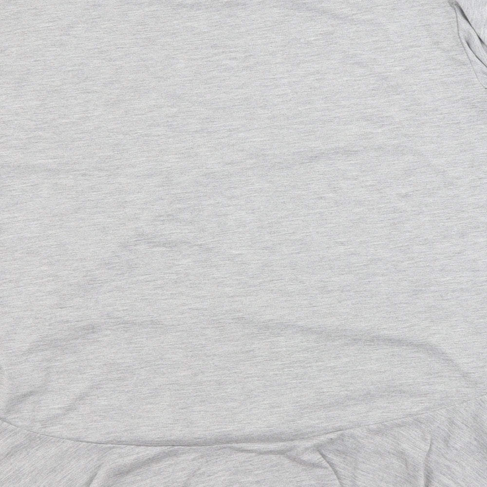 Papaya Womens Grey  Polyester Basic Blouse Size 8 Crew Neck