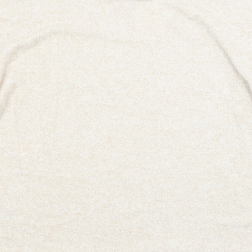 H&M Womens Beige Crew Neck  Viscose Pullover Jumper Size S