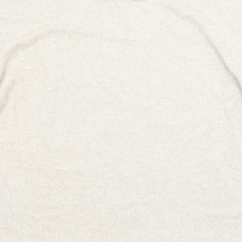 H&M Womens Beige Crew Neck  Viscose Pullover Jumper Size S