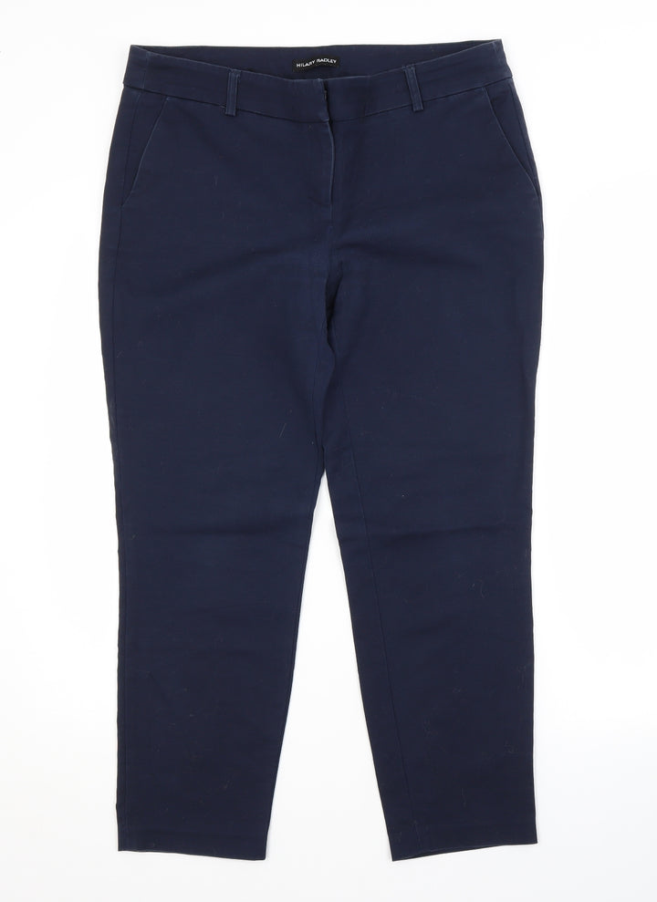 Hilary Radley Womens Blue  Cotton Trousers  Size 14 L26 in Regular