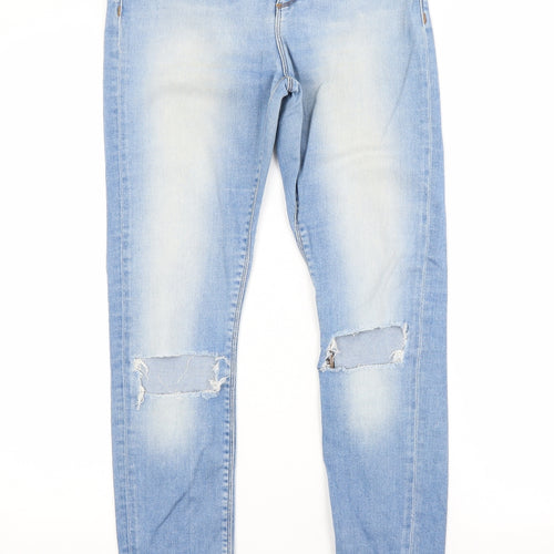 ASOS Womens Blue  Cotton Skinny Jeans Size 28 in L32 in Regular