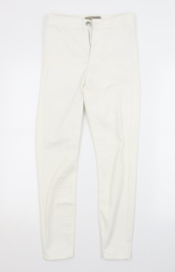 Primark Womens White  Cotton Skinny Jeans Size 8 L25 in Regular