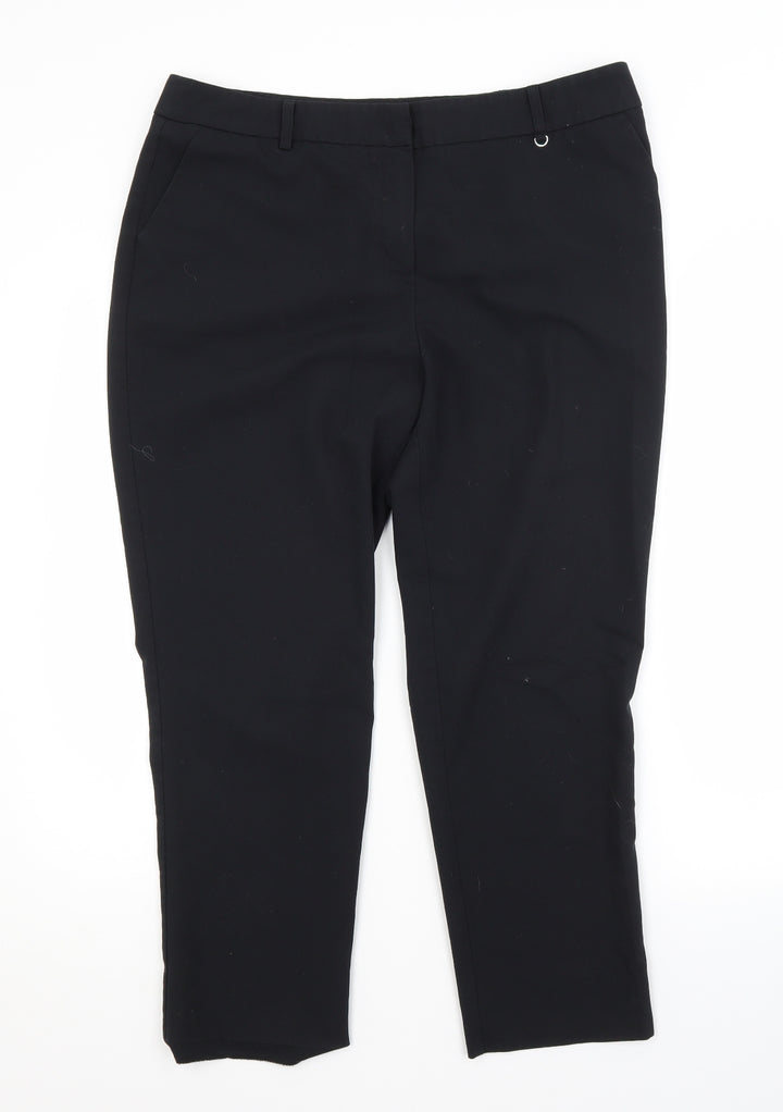 Dorothy Perkins Womens Black Polyester Trousers Size 14 L25 in Regular