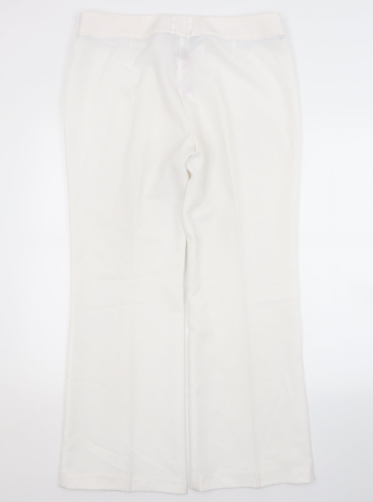 F&F Womens White  Polyester Trousers  Size 14 L30 in Regular