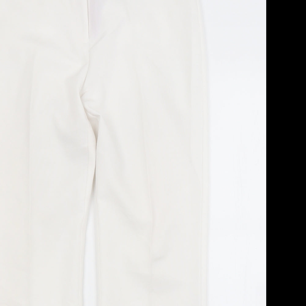 F&F Womens White  Polyester Trousers  Size 14 L30 in Regular