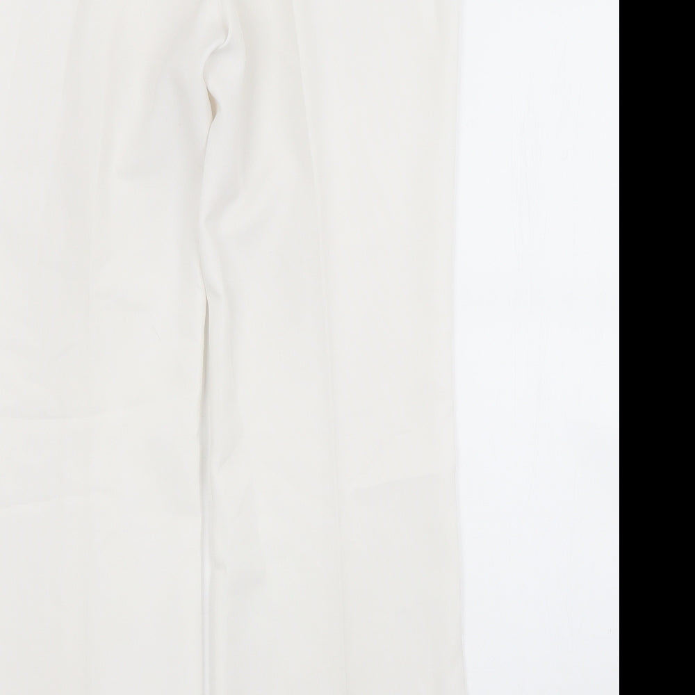 F&F Womens White  Polyester Trousers  Size 14 L30 in Regular