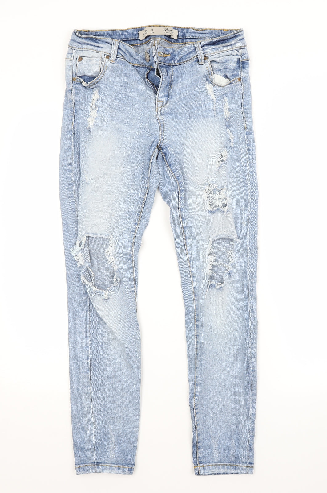 Primark Womens Blue  Cotton Skinny Jeans Size 12 L28 in Regular