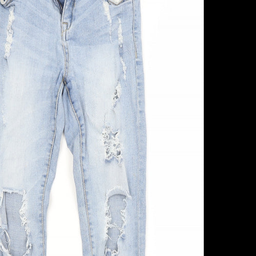 Primark Womens Blue  Cotton Skinny Jeans Size 12 L28 in Regular