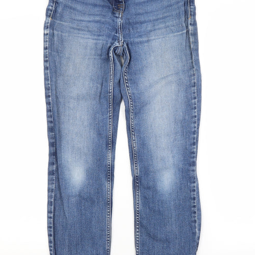 NEXT Womens Blue  Cotton Straight Jeans Size 8 L26 in Slim