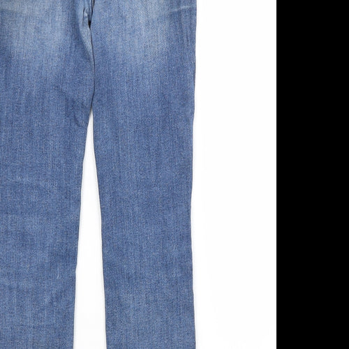 NEXT Womens Blue  Cotton Straight Jeans Size 8 L26 in Slim