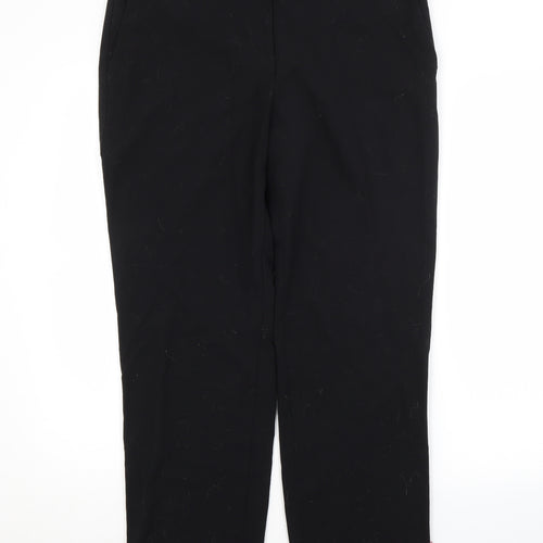 M&S Womens Black  Polyester Trousers  Size 14 L28 in Regular