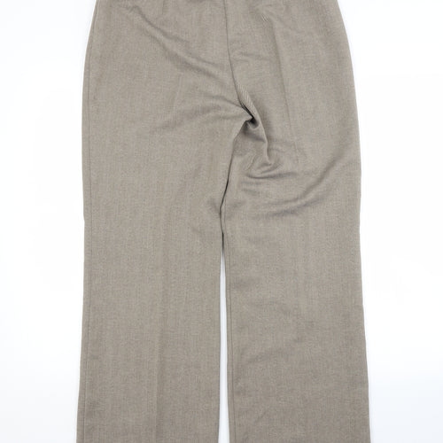 M&S Womens Grey  Polyester Trousers  Size 12 L29 in Regular