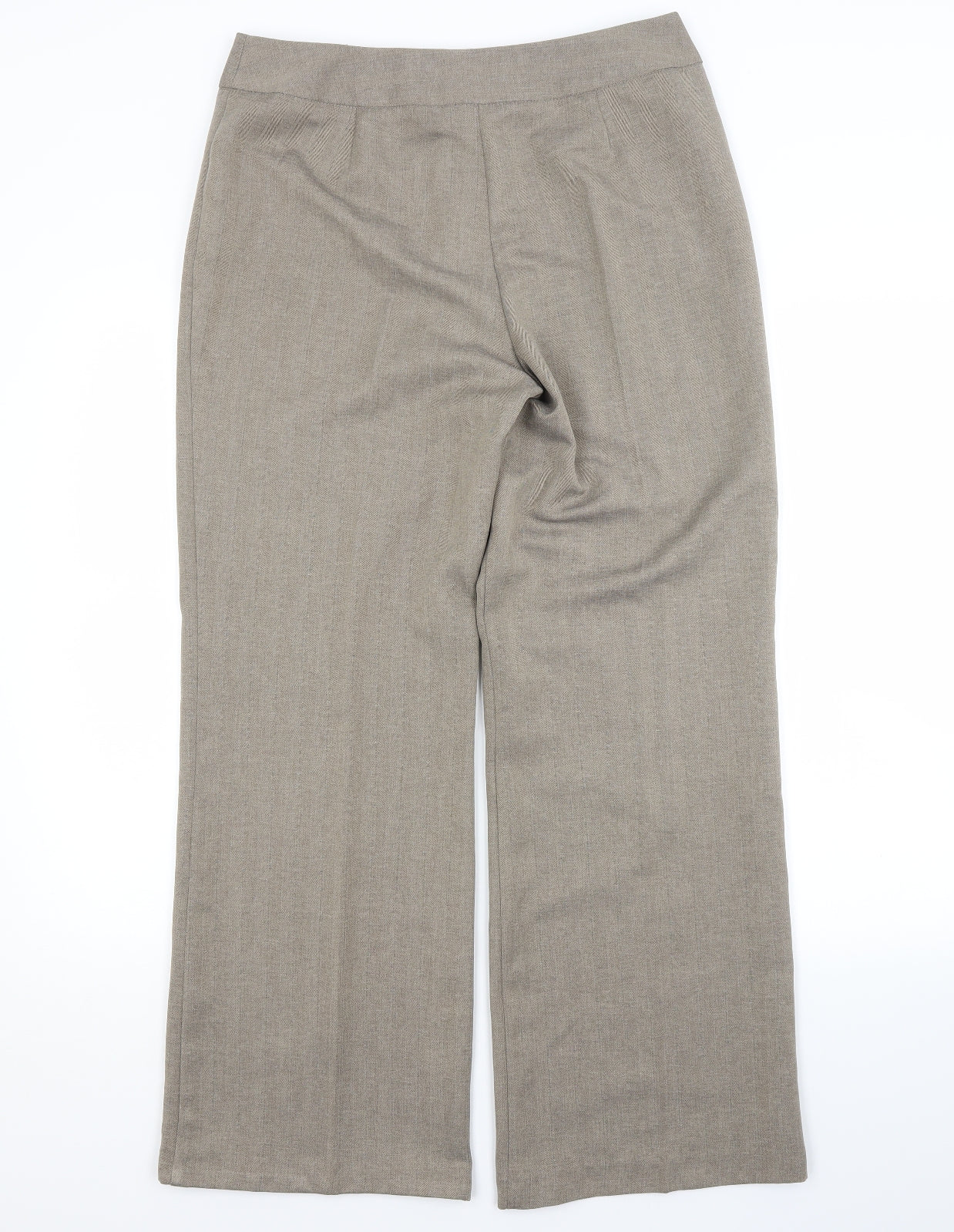 M&S Womens Grey  Polyester Trousers  Size 12 L29 in Regular