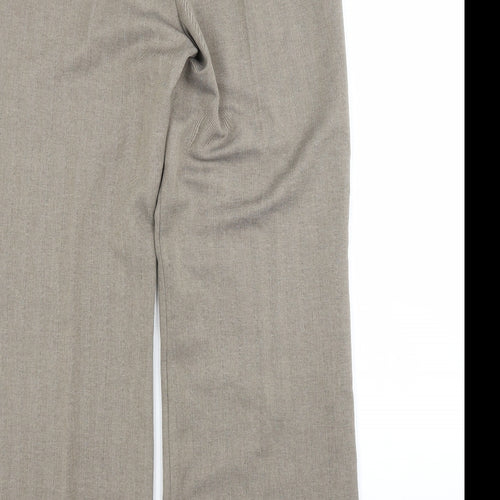 M&S Womens Grey  Polyester Trousers  Size 12 L29 in Regular