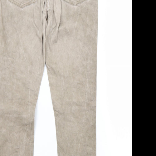 Janina Womens Beige  Cotton Straight Jeans Size 10 L26 in Regular