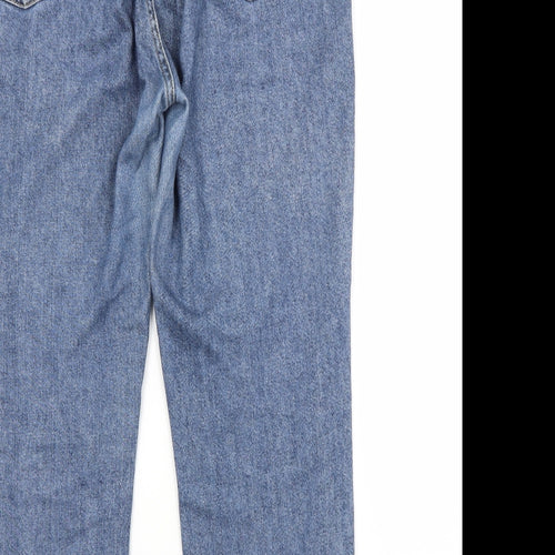 Topshop Womens Blue  Cotton Cropped Jeans Size 34 in L30 in Regular