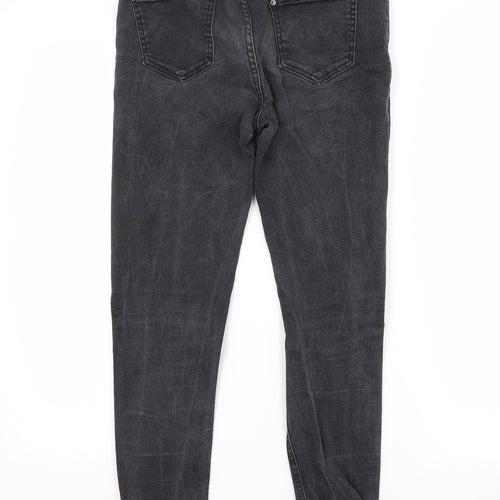 PRETTYLITTLETHING Womens Grey  Cotton Skinny Jeans Size 8 L25 in Regular
