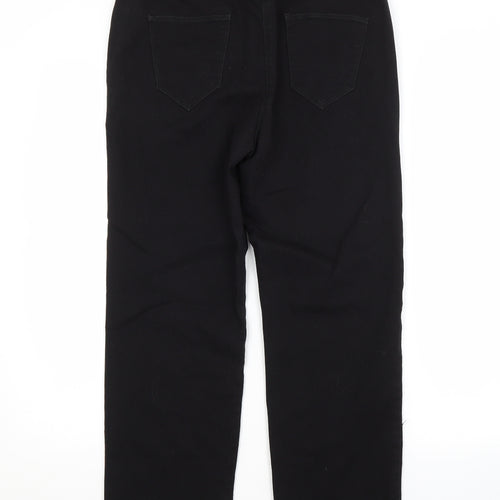 Bonmarché Womens Black  Cotton Straight Jeans Size 12 L26 in Regular