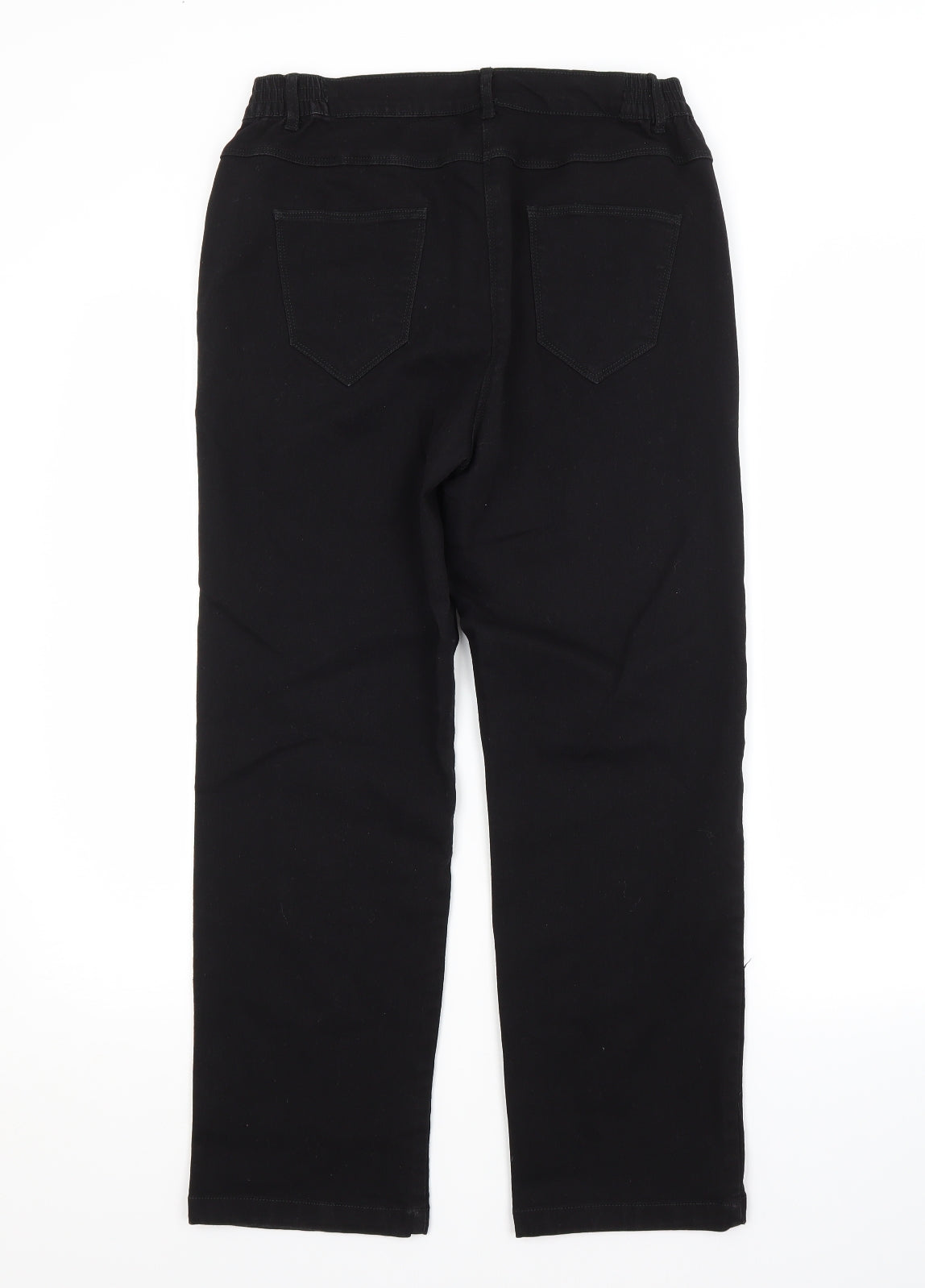 Bonmarché Womens Black  Cotton Straight Jeans Size 12 L26 in Regular