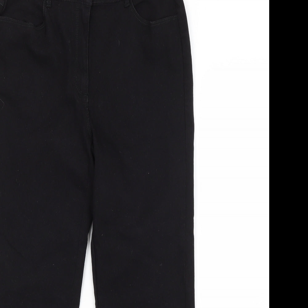 Bonmarché Womens Black  Cotton Straight Jeans Size 12 L26 in Regular