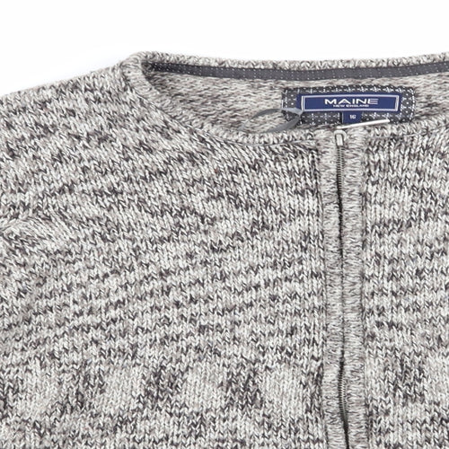 Maine Womens Brown Round Neck  Acrylic Cardigan Jumper Size 16   - Brown mix