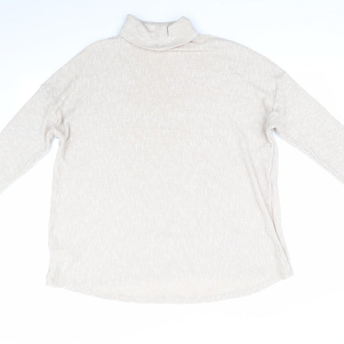 Primark Womens Beige Roll Neck  Viscose Pullover Jumper Size XL   - Oatmeal colour