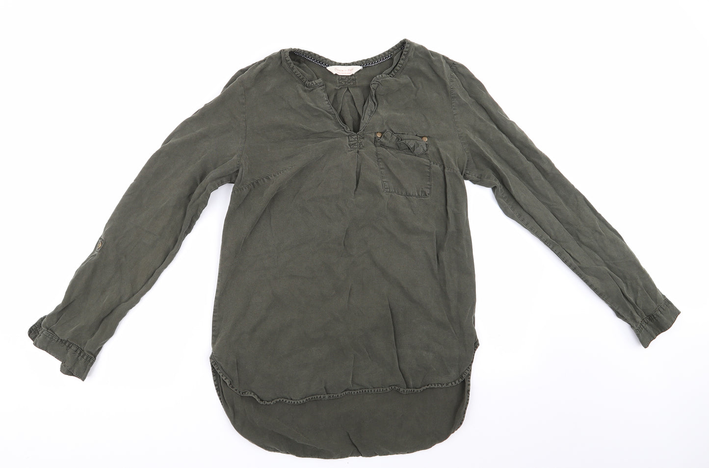 Denim by F & F Womens Green  Lyocell Basic Blouse Size 8  - Olive Green