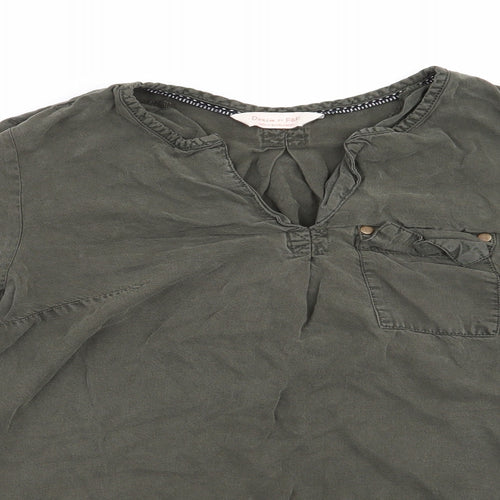 Denim by F & F Womens Green  Lyocell Basic Blouse Size 8  - Olive Green