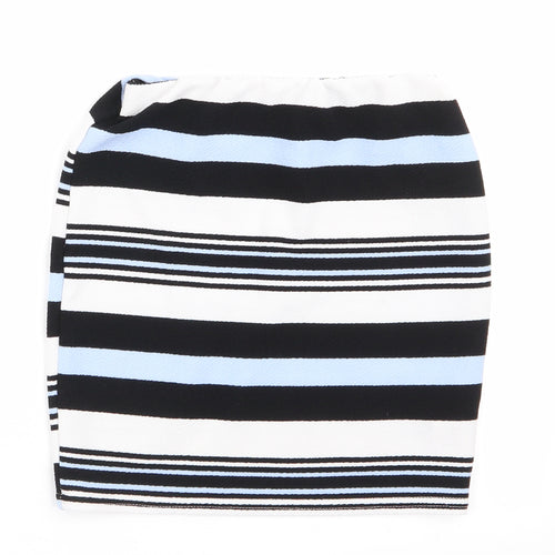 915 Generation Girls  Striped Polyester A-Line Skirt Size 10-11 Years  Regular  - Black Pale Blue White Strips