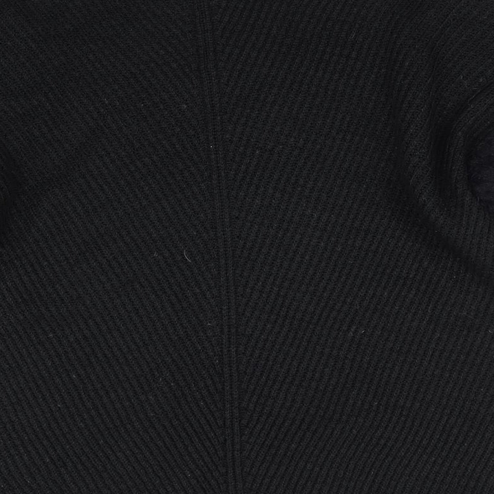 Primark Womens Black High Neck  Acrylic Pullover Jumper Size S   - Fluffy sleeves