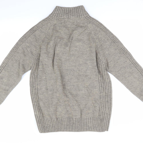 NEXT Mens Green High Neck  Acrylic Pullover Jumper Size M   - Green Beige Colour