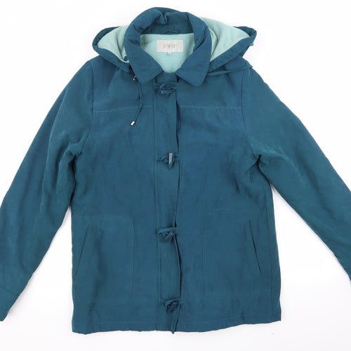 EWM Womens Blue   Anorak Coat Size 14   - Teal Colour Soft Feel Removeable Hood Fleece Lined