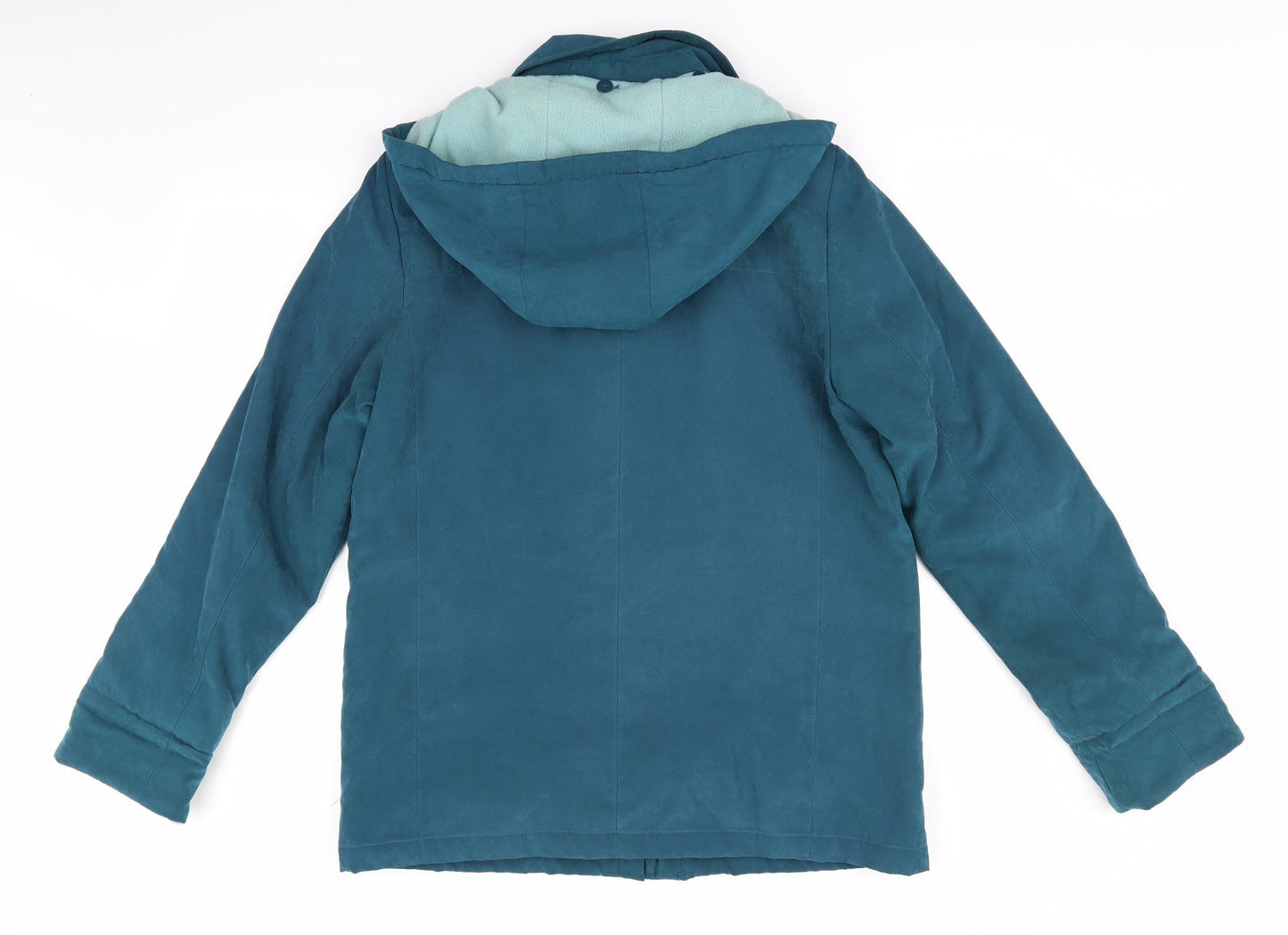 EWM Womens Blue   Anorak Coat Size 14   - Teal Colour Soft Feel Removeable Hood Fleece Lined