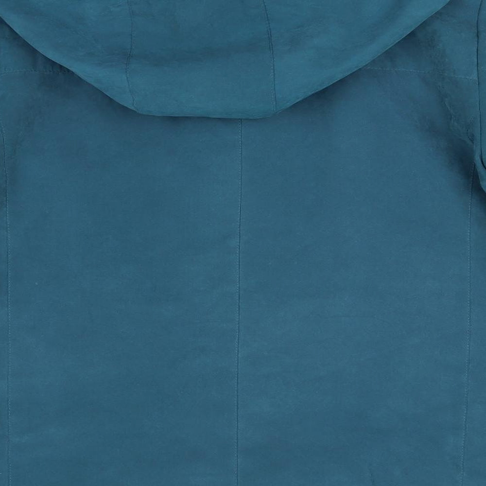 EWM Womens Blue   Anorak Coat Size 14   - Teal Colour Soft Feel Removeable Hood Fleece Lined