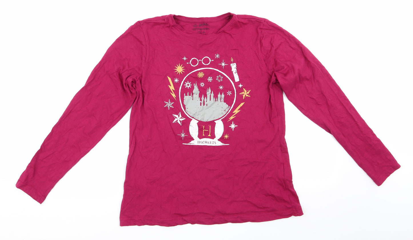 Hogwarts Womens Red Solid Cotton  Pyjama Top Size 8   - Hogwarts Claret Red