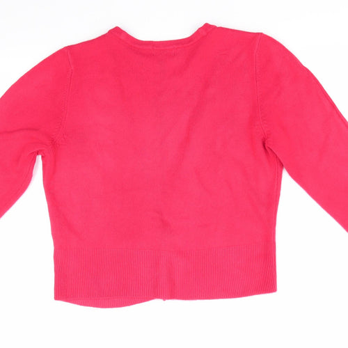 Florence and Fred Womens Red V-Neck  Acrylic Cardigan Jumper Size 12   - Deep V Front