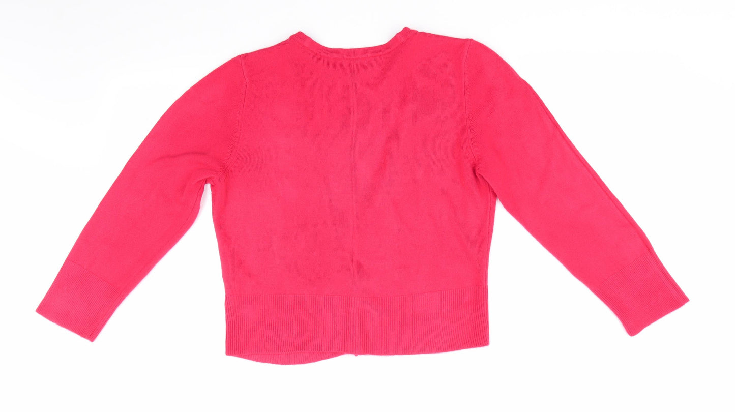 Florence and Fred Womens Red V-Neck  Acrylic Cardigan Jumper Size 12   - Deep V Front