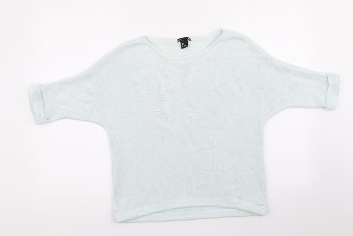 H&M Womens Blue Crew Neck  Acrylic Pullover Jumper Size 6   - Pale Blue
