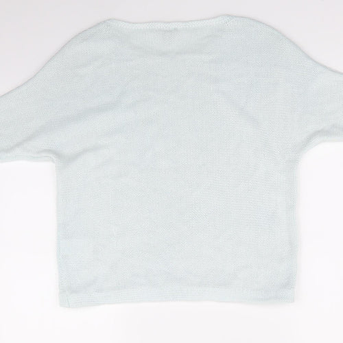 H&M Womens Blue Crew Neck  Acrylic Pullover Jumper Size 6   - Pale Blue