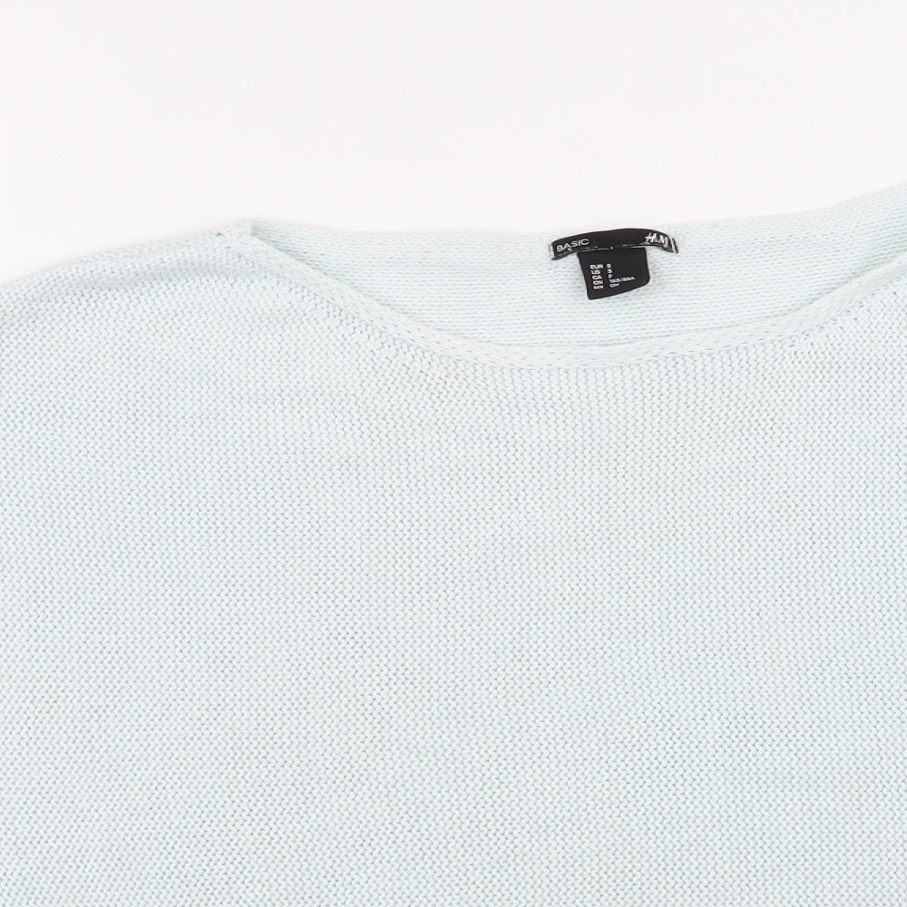 H&M Womens Blue Crew Neck  Acrylic Pullover Jumper Size 6   - Pale Blue