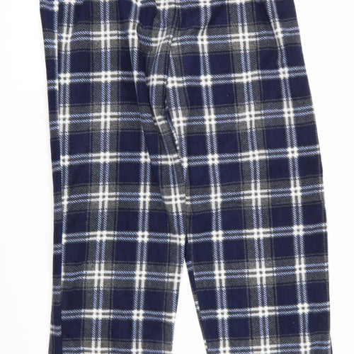 Florence and Fred Mens Blue Check Polyester  Pyjama Pants Size M   - Soft Feel Blue Grey White check